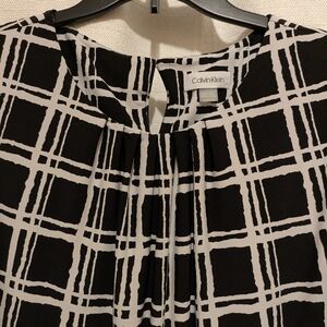 Calvin Klein Black and White Women's Dress Top